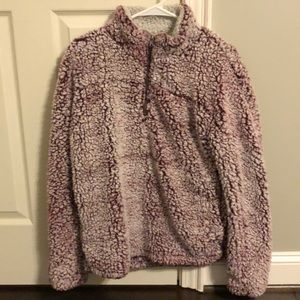 Purple and white fluffy jacket